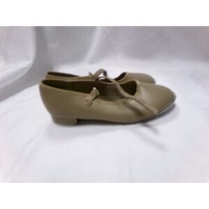 Dance Tap Shoes Youth 11.5 Tan Mary Jane Leather Loop Strap